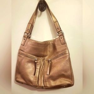 Tignanello Gold Leather Purse